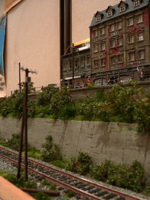 Diorama - H�userzeile mit Feuerwehreinsatz