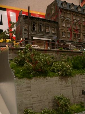 Diorama - H�userzeile mit Feuerwehreinsatz